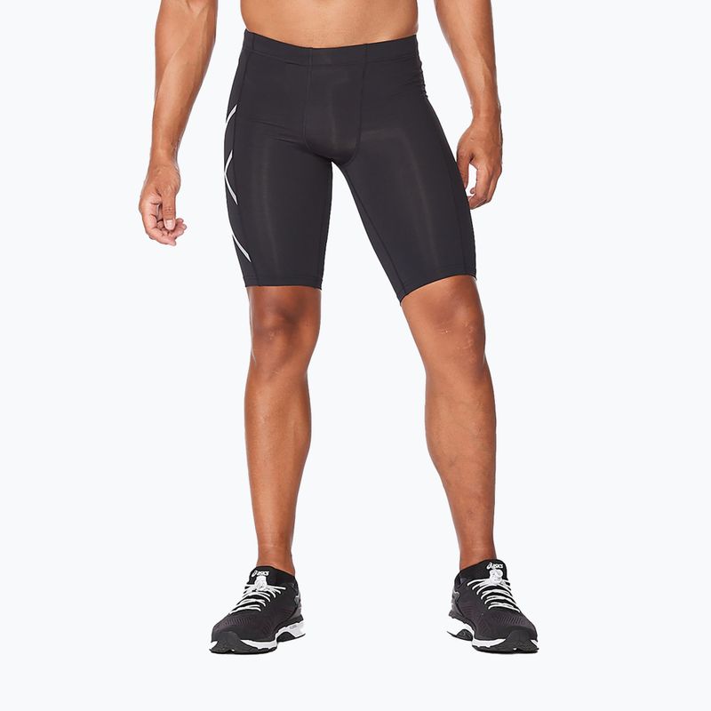 Herren 2XU Core Compression Trainingsshorts schwarz/silber MA3851B