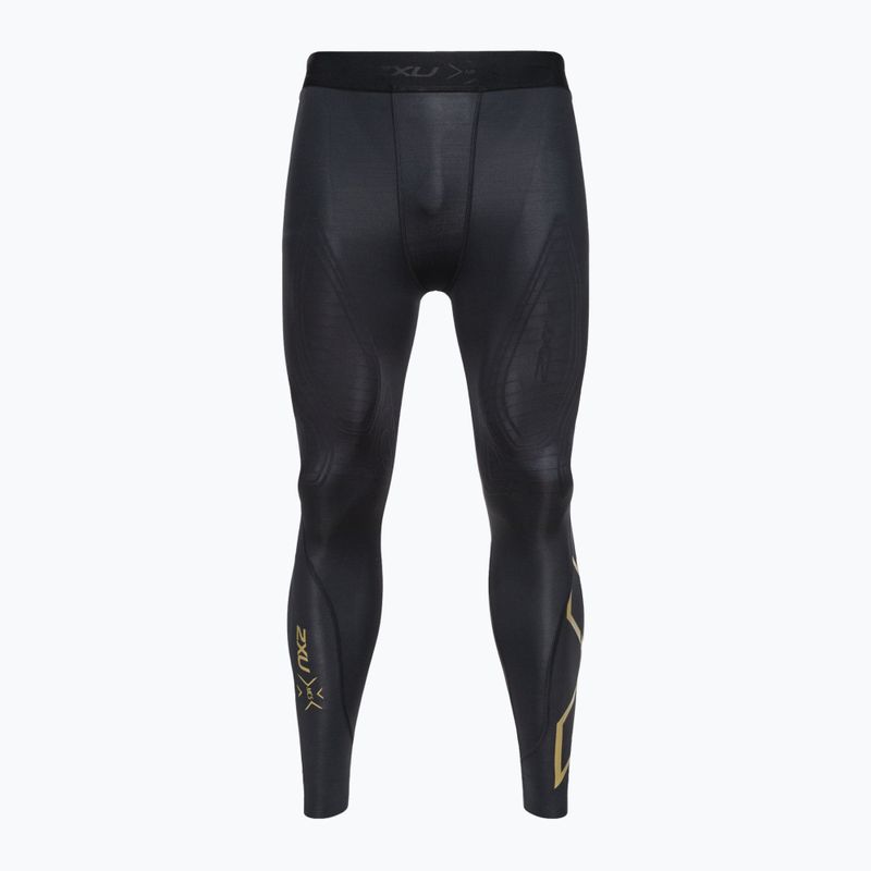 Herren 2XU Force Compression Trainingsleggings schwarz und gold MA5365B