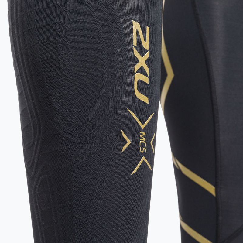 Herren 2XU Force Compression Trainingsleggings schwarz und gold MA5365B 3