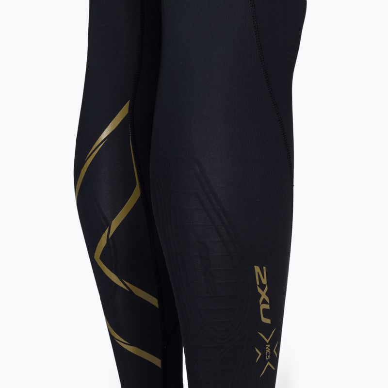 Damen Trainingsleggings 2XU Force Mid-Rise Compression schwarz und gold WA5367B 9