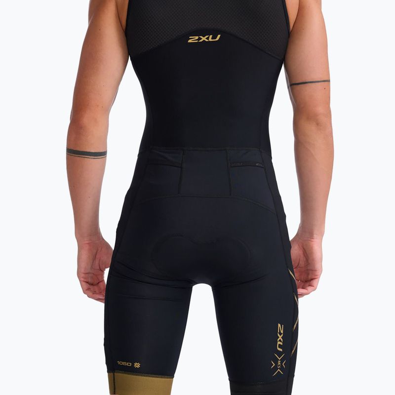 Herren Triathlonanzug 2XU Light Speed Front Zip schwarz/gold 2