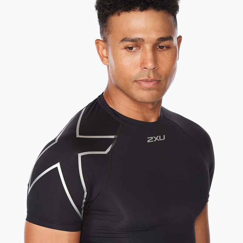 Herren 2XU Core Compression Trainings-Longsleeve schwarz/silber MA6399A 4