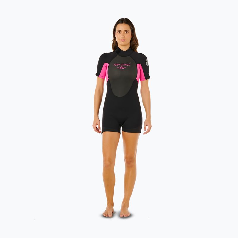 Damen Schwimm-Neoprenanzug Rip Curl Omega 2/2 mm Back Zip Springsuit black/pink 2