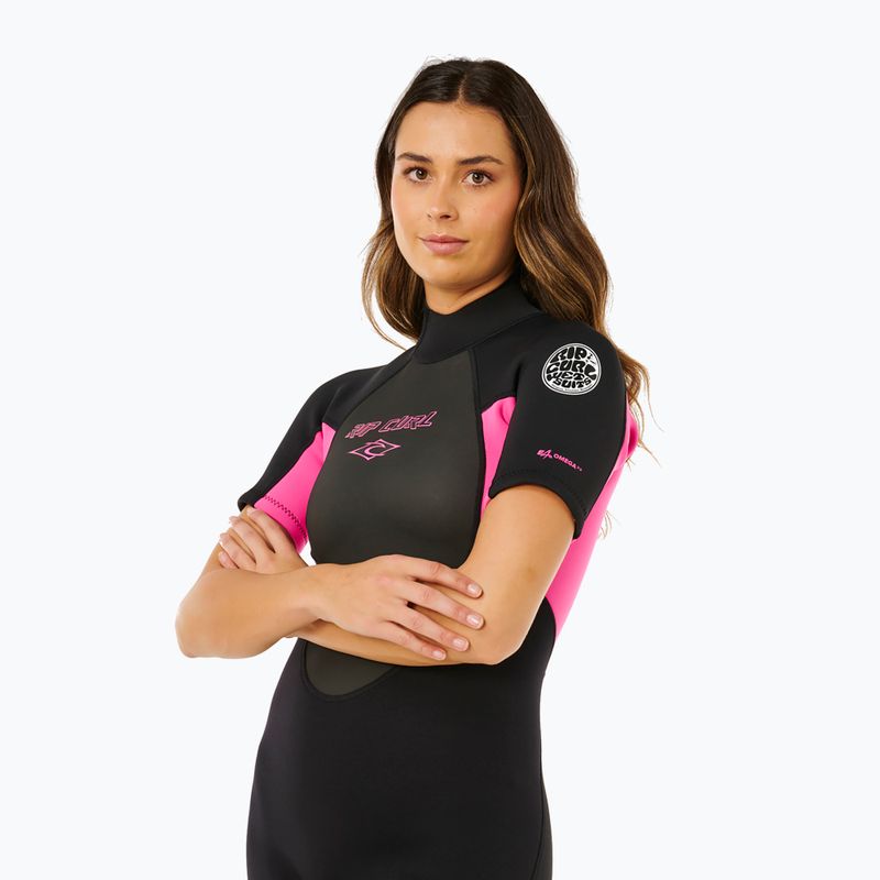 Damen Schwimm-Neoprenanzug Rip Curl Omega 2/2 mm Back Zip Springsuit black/pink 5