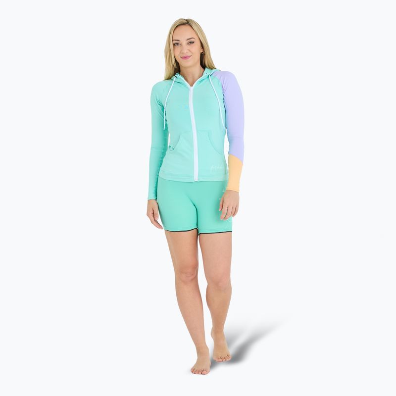 Damen Jetpilot Pacer Sweatshirt mit Kapuze Rashie teal 2