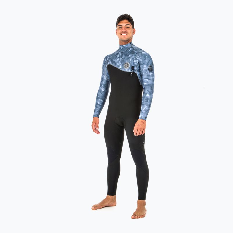 Neoprenanzug Herren Rip Curl E Bomb Zip Free 4/3 mm schwarz-grau WSM8QS