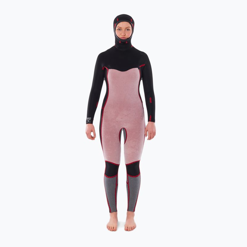 Damen-Neoprenanzug Rip Curl Dawn Patrol 5/4mm Chest Zip Hooded black 3