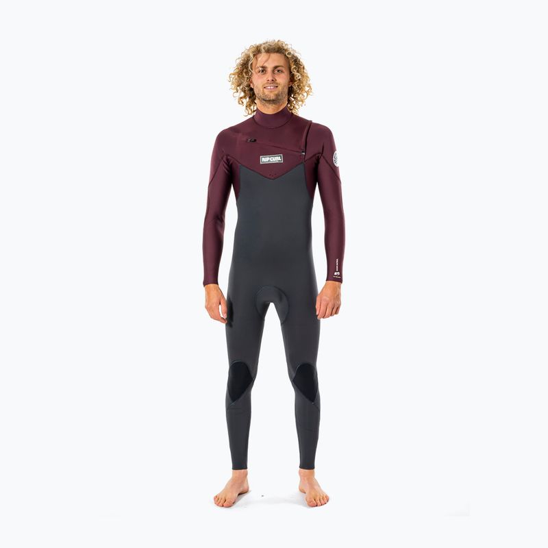 Rip Curl Dawn Patrol Herren 4/3 mm grau und kastanienbraun WSM9CM Schwimmen Neoprenanzug 3