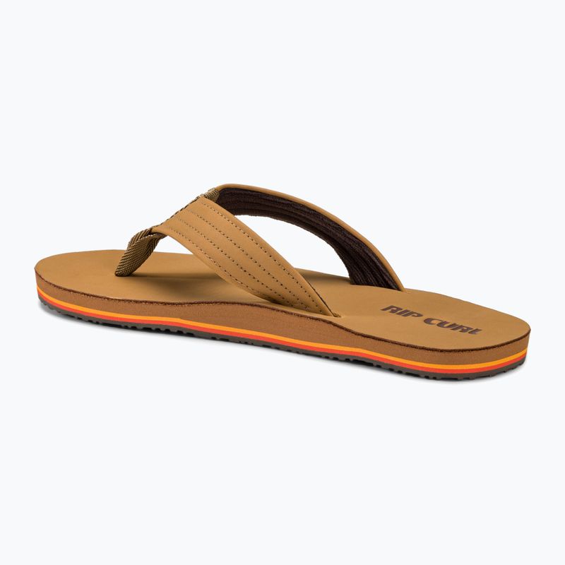 Herren Rip Curl Revival Leder Offene Zehe Flip Flops hellbraun 3