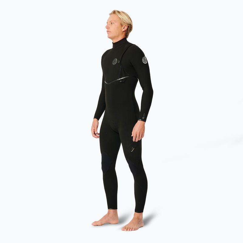 Herren Rip Curl E Bomb 4/3 mm Zip Free Badeschaum Schwarz 3