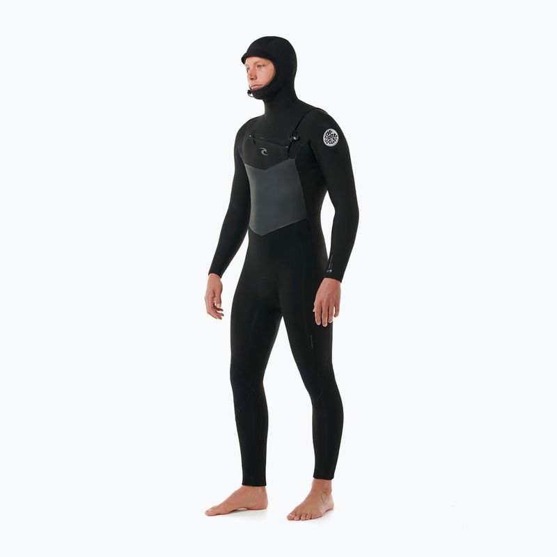 Schaumstoff zum Schwimmen Herren Rip Curl Dawn Patrol Hooded 6/4 mm Chest Zip black 3