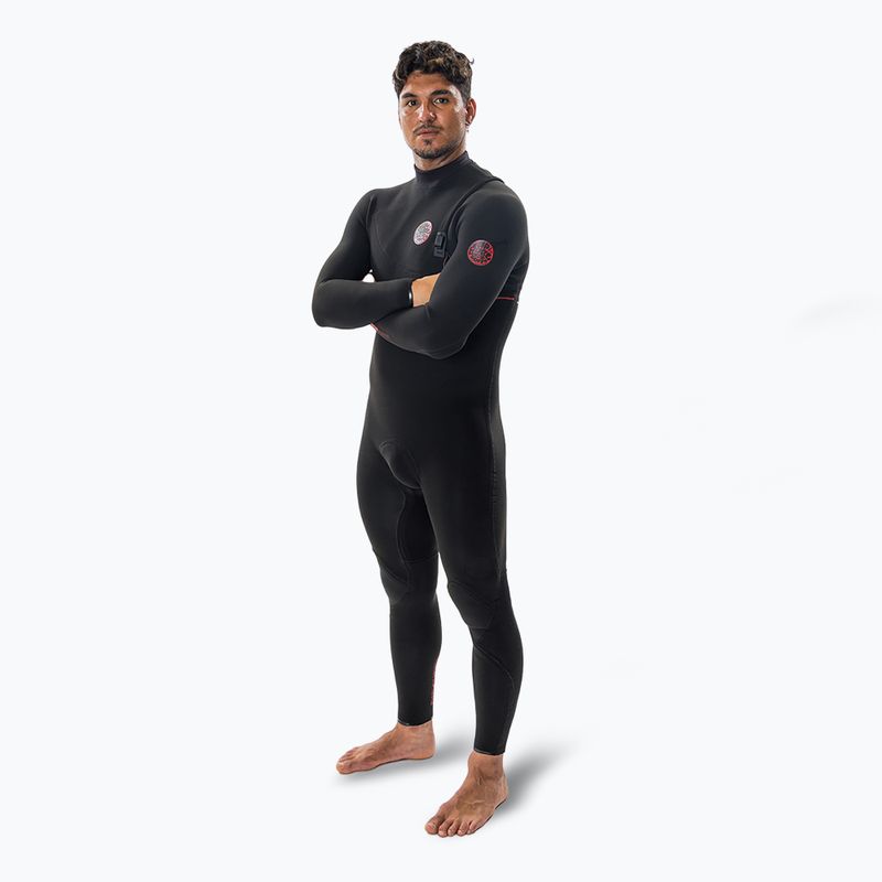 Rip Curl Flashbomb Fusion 4/3 mm Zip Free Herren Schwimmen Schaum schwarz 3
