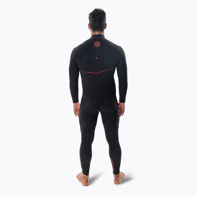Herren Rip Curl Flashbomb Fusion 3/2mm Zip Free Schwimmen Schaum schwarz 2