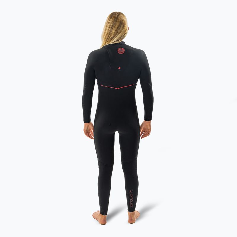 Damen Rip Curl Flashbomb Fusion 3/2 mm Zip Free Schwimmen Schaum schwarz 2
