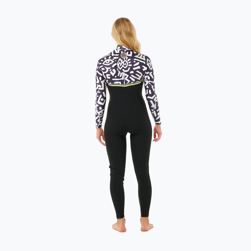 Neoprenanzug Damen Rip Curl E-Bomb 4/3mm Zip Free Sublimed black/ lime 2