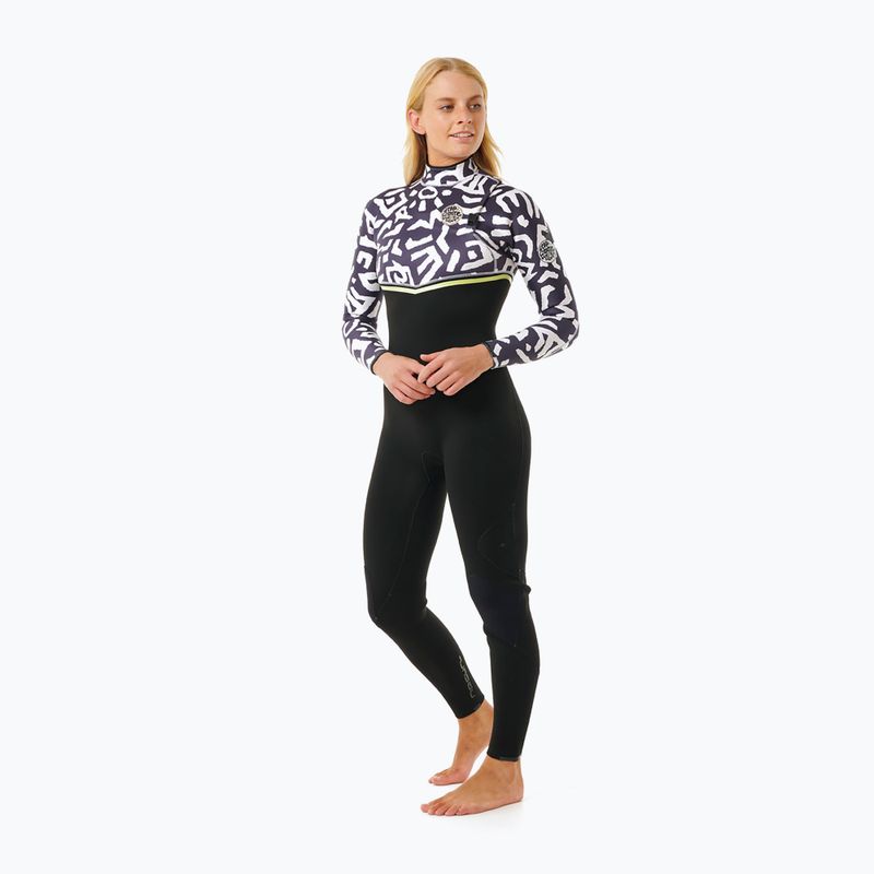 Neoprenanzug Damen Rip Curl E-Bomb 4/3mm Zip Free Sublimed black/ lime 3