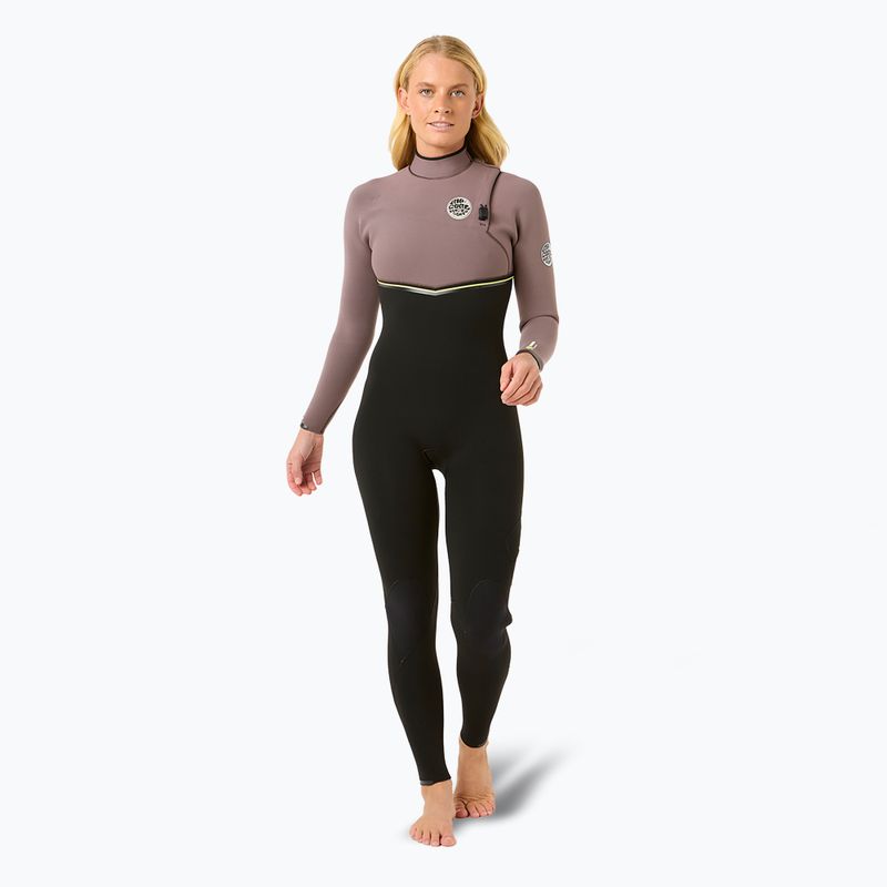 Rip Curl Ebomb 3/2 mm Zip Free Neoprenanzug für Damen in Aubergine 3