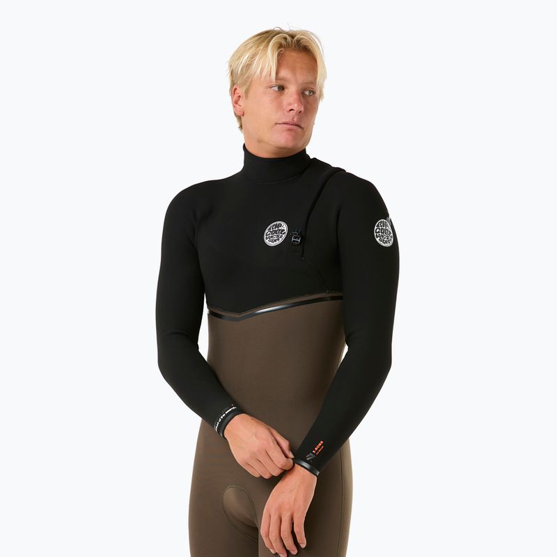 Herren Rip Curl E Bomb 4/3 mm Zip Free Deep Rock Neoprenanzug 4