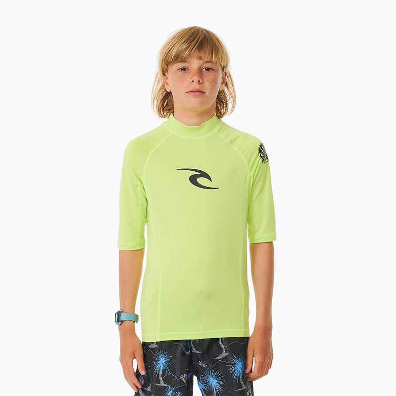 Rip Curl Brand Wave UPF Rash Vest Kinder Schwimmen Shirt Kalk