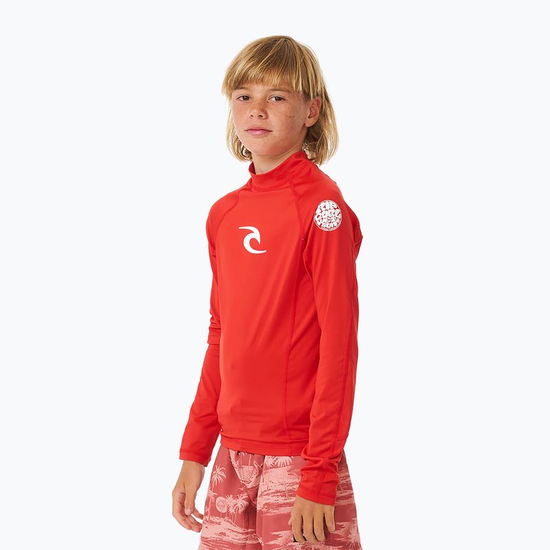 Rip Curl Lycra Brand Wave UPF rot Kinder Schwimmen Longsleeve 4