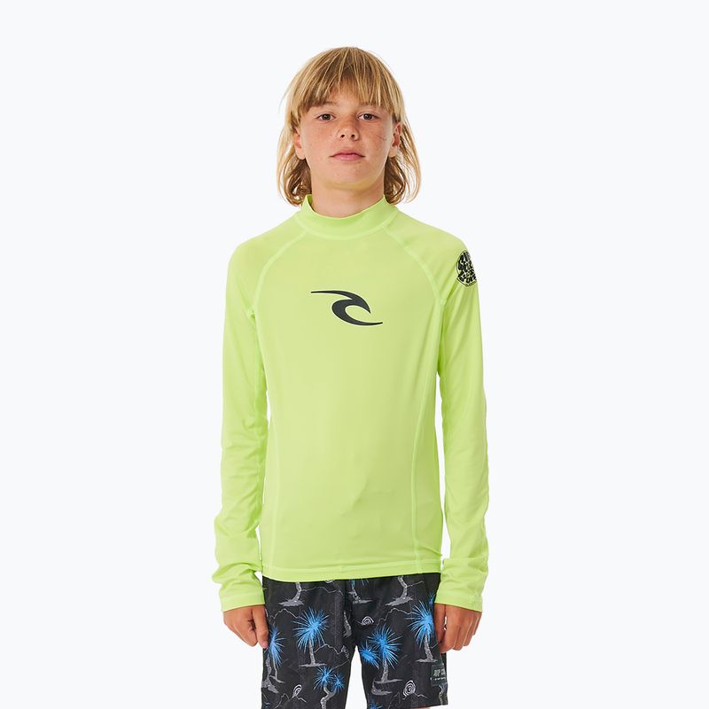 Rip Curl Brand Wave UPF Rash Vest Kinder Schwimmen Longsleeve Kalk