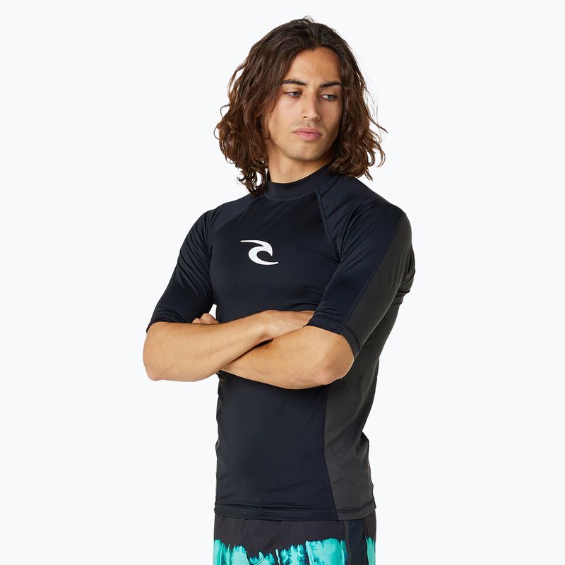 Schwimm T-Shirt Herren Rip Curl Waves Upf Perf S/S black