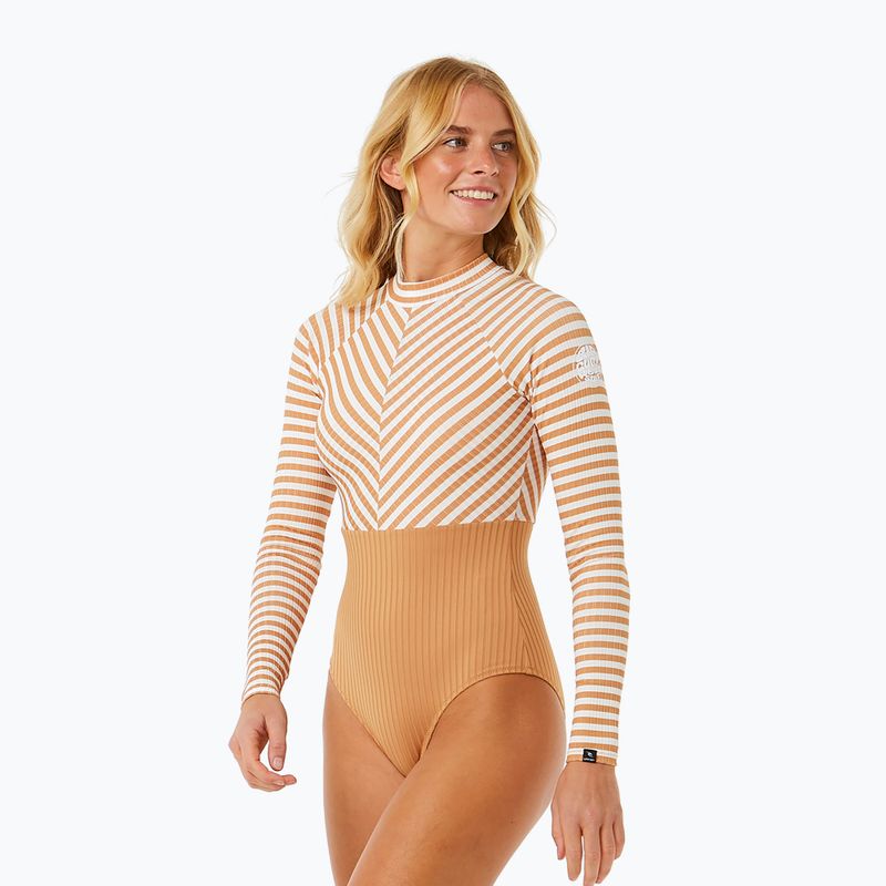 Einteiliger Damen-Badeanzug Rip Curl Premium Surf LS Surf hellbraun 10
