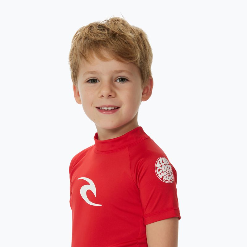 Rip Curl Brand Wave UPF rot Kinderschwimmhemd 4