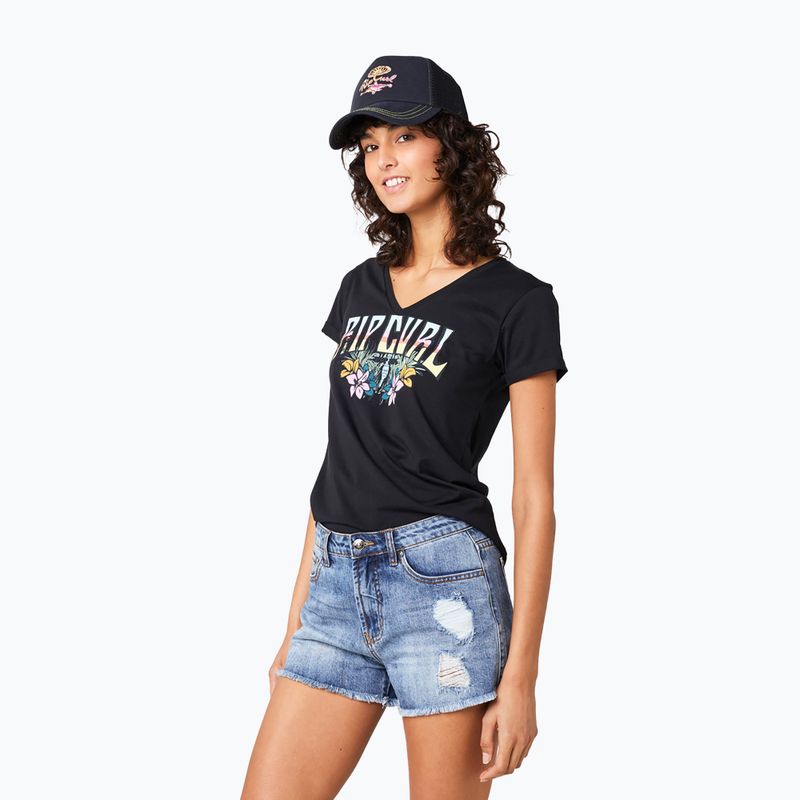 Damen Rip Curl Block Party V Tee schwarz 4