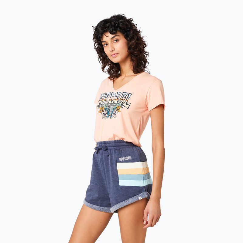 Damen Rip Curl Block Party V Tee heller Pfirsich