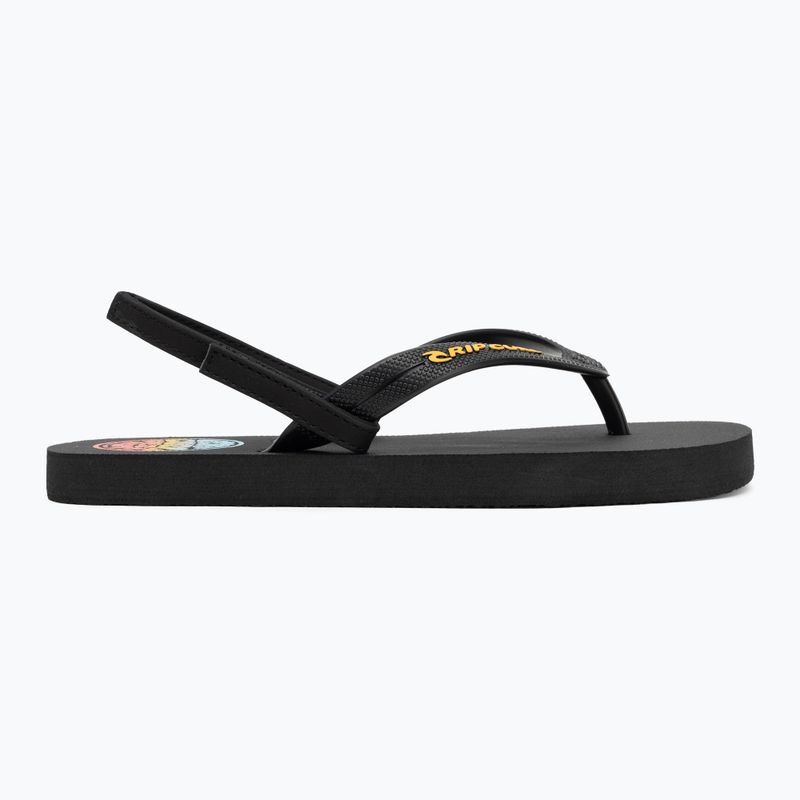 Rip Curl Wetty Fade Bloom gewaschene schwarze Kinder-Flip-Flops 2