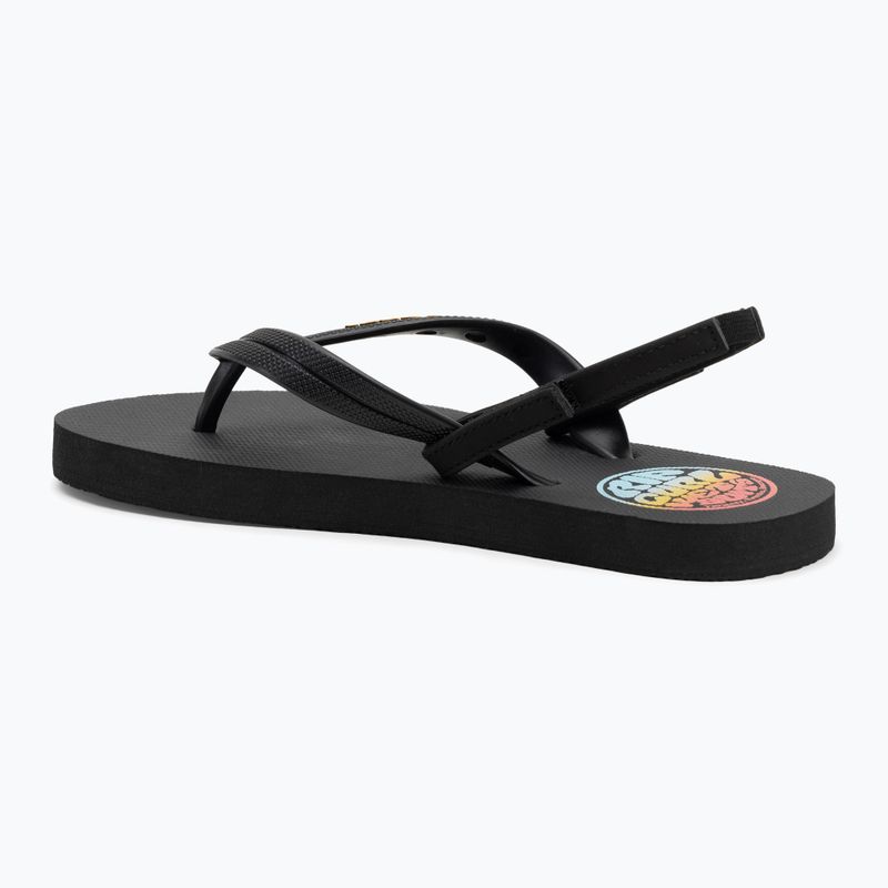 Rip Curl Wetty Fade Bloom gewaschene schwarze Kinder-Flip-Flops 3