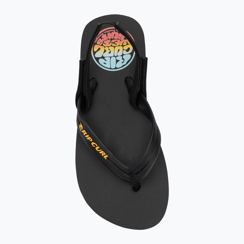 Rip Curl Wetty Fade Bloom gewaschene schwarze Kinder-Flip-Flops 5