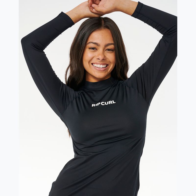 Women's Rip Curl Classic Surf UPF Schwimmen Langarm Rashguard schwarz 5