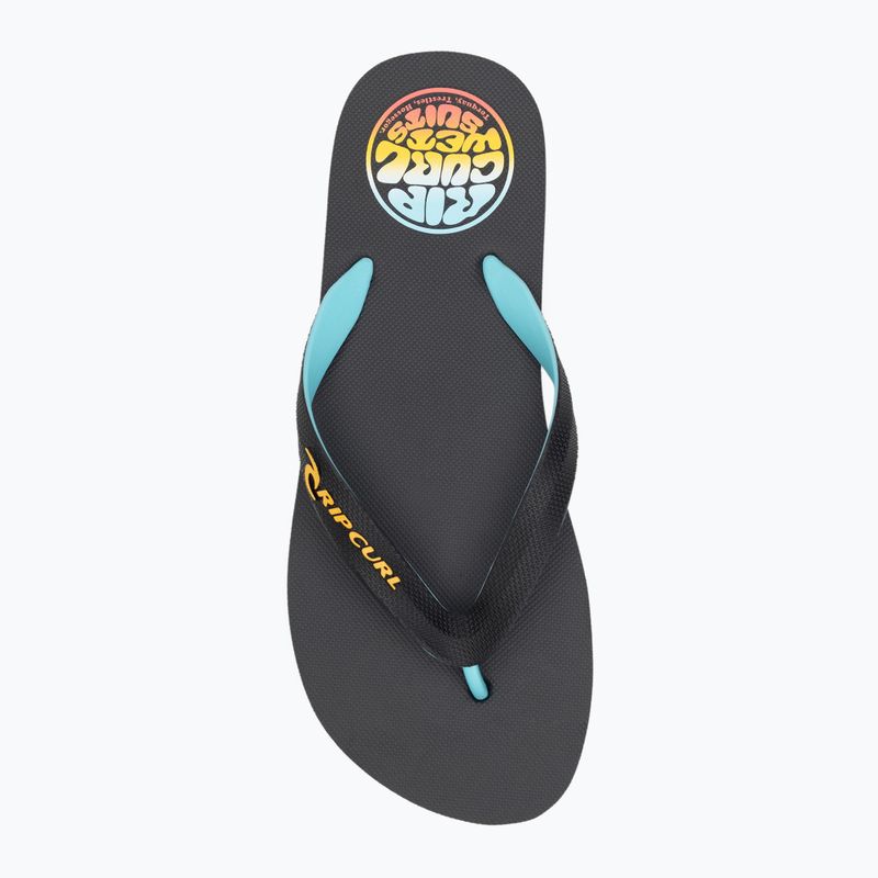 Herren Rip Curl Wetty Fade Bloom gewaschene schwarze Flip Flops 5