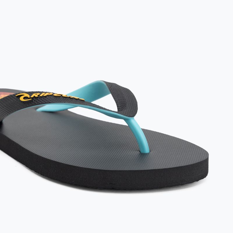 Herren Rip Curl Wetty Fade Bloom gewaschene schwarze Flip Flops 7
