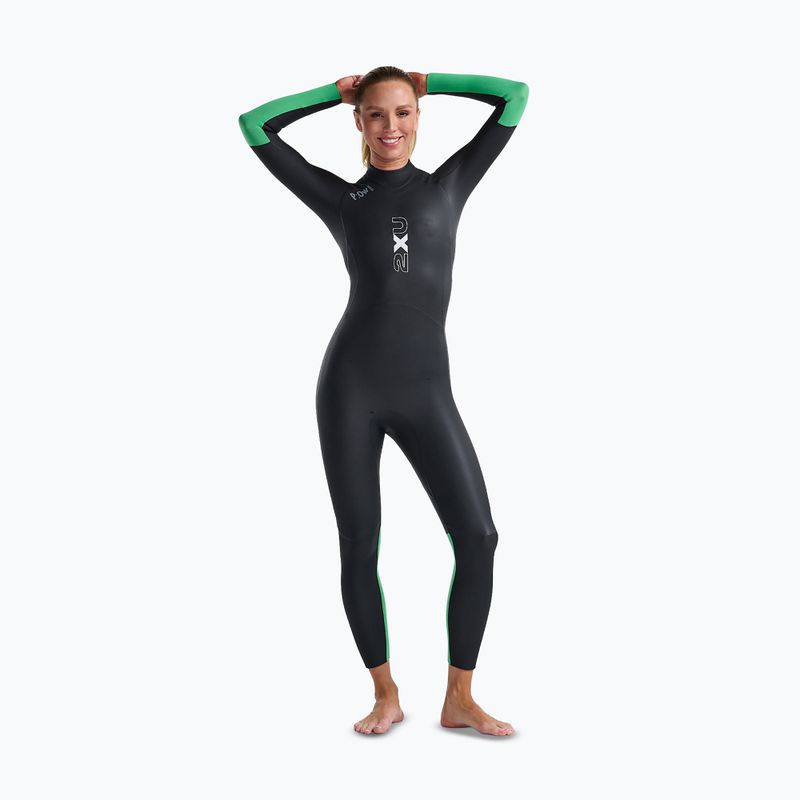 Damen-Triathlon-Neoprenanzug 2XU Propel Openwater black/bright green 3