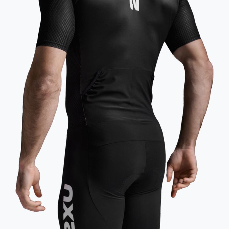 Herren Triathlonanzug 2XU Aero Hex Sleeved schwarz/weiß 4