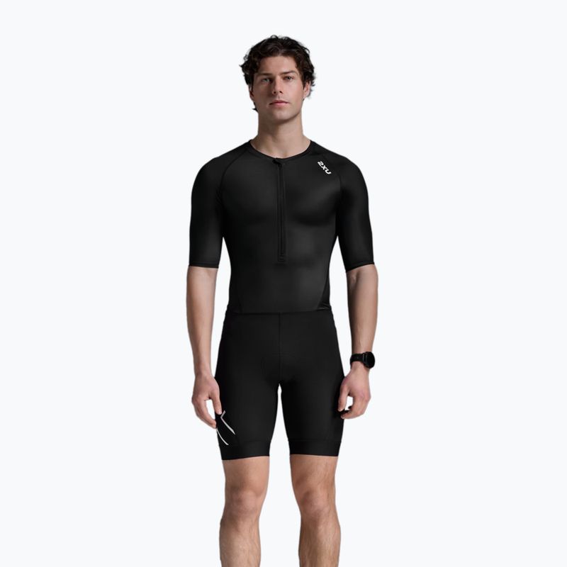 Herren Triathlonanzug 2XU Core Sleeved schwarz/weiß