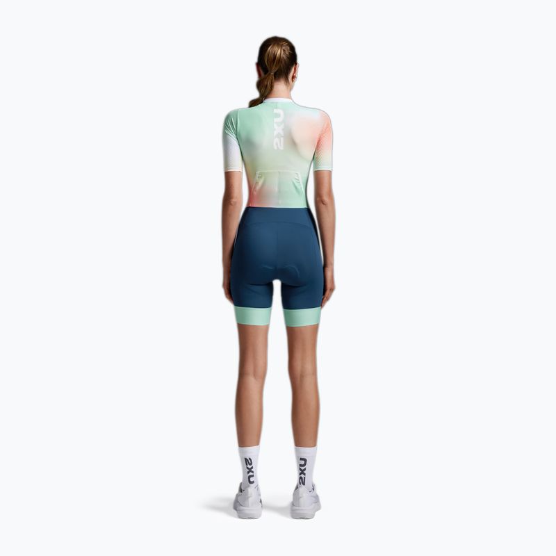 Damen-Triathlonanzug 2XU Aero Hex Sleeved jelly mint/majol 2
