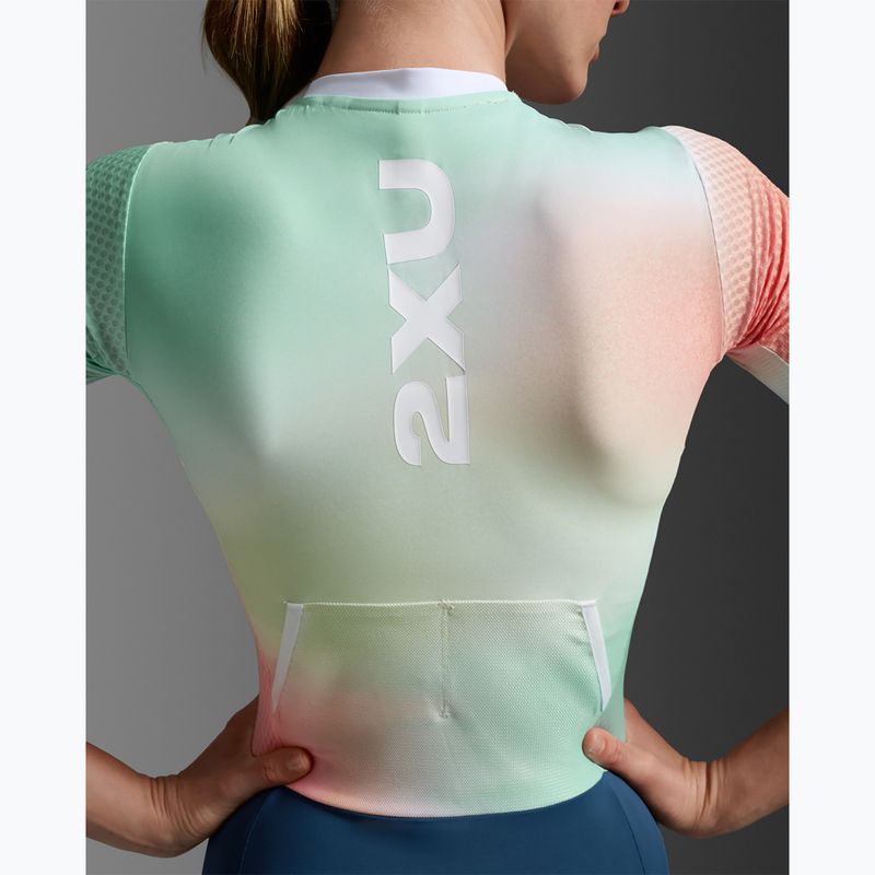 Damen-Triathlonanzug 2XU Aero Hex Sleeved jelly mint/majol 7