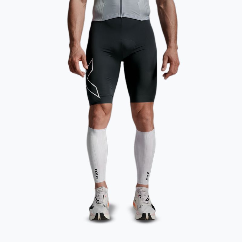 Aerodynamische Bänder 2XU Light Speed Aero Calf Guards white/black 5