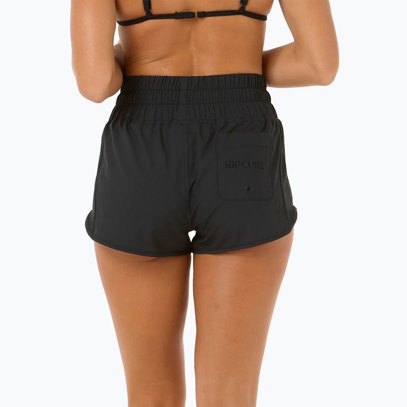 Damen Rip Curl High Waist Retro Volley 3" Schwimmen Shorts schwarz 3