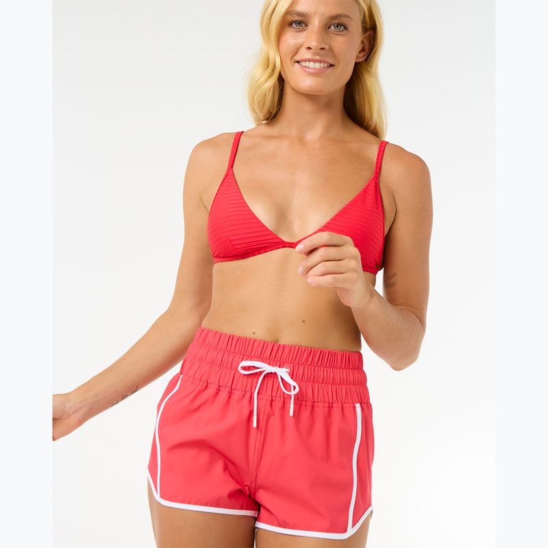 Damen Rip Curl hohe Taille Retro Volley 3" schwimmen Shorts Hibiskus rot 4
