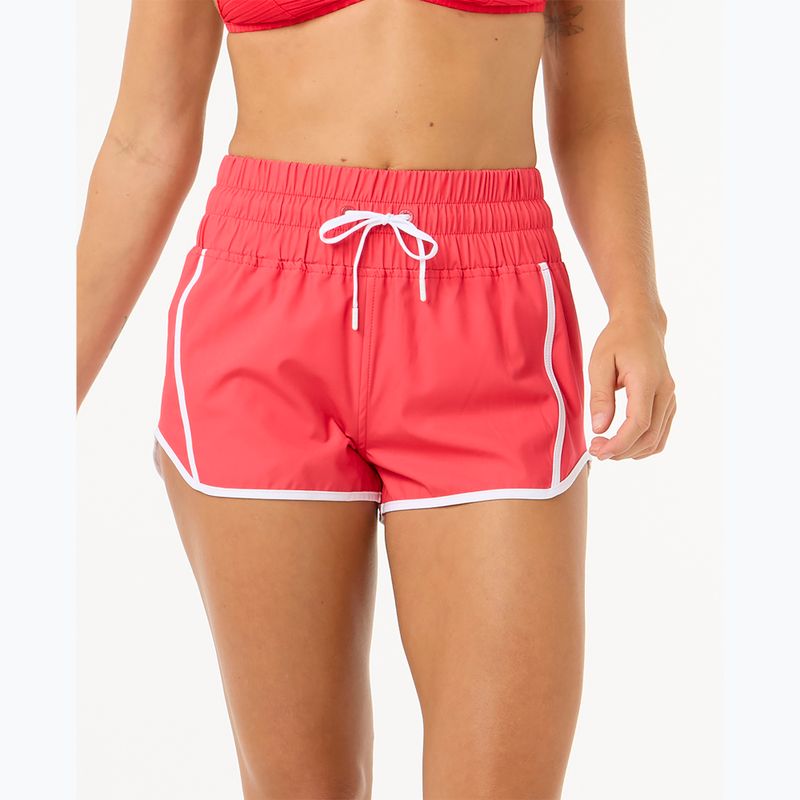 Damen Rip Curl hohe Taille Retro Volley 3" schwimmen Shorts Hibiskus rot 5