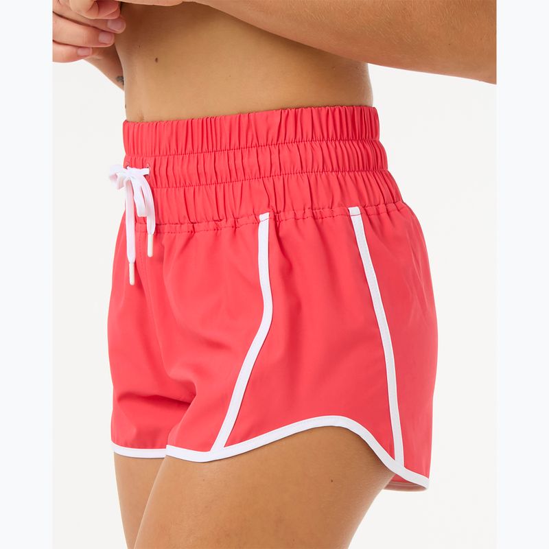 Damen Rip Curl hohe Taille Retro Volley 3" schwimmen Shorts Hibiskus rot 4