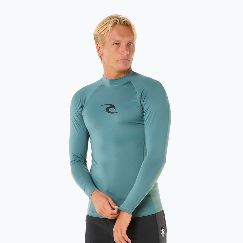 Rip Curl Waves UPF Performance Herren Schwimmen Longsleeve Blaustein