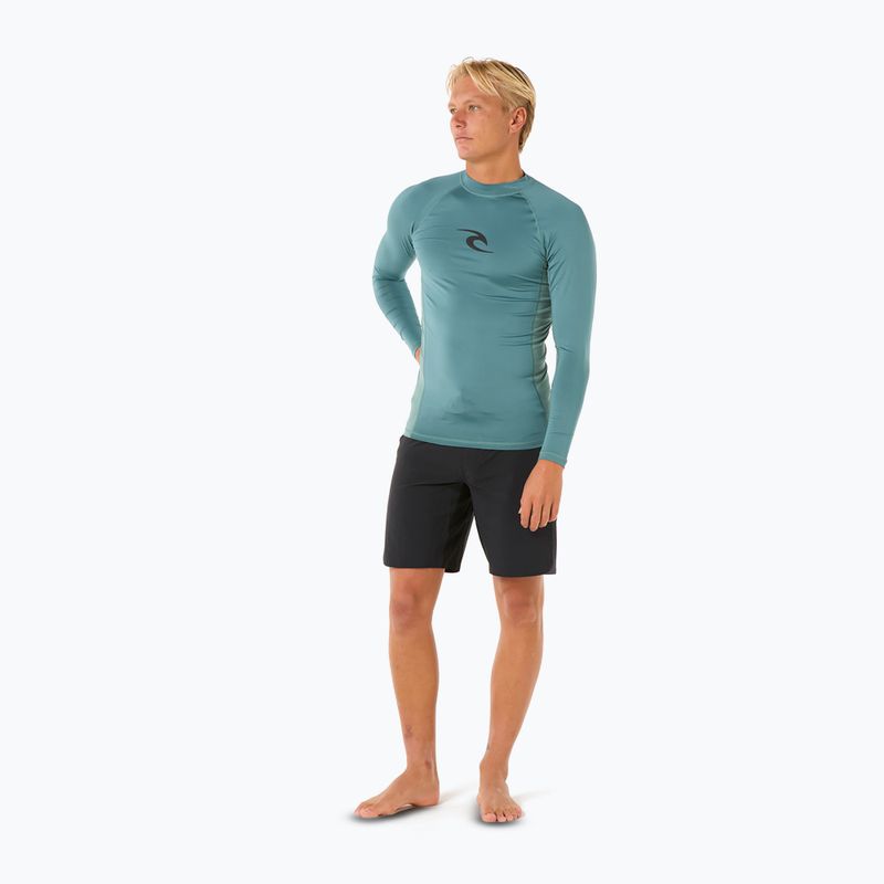 Rip Curl Waves UPF Performance Herren Schwimmen Longsleeve Blaustein 2