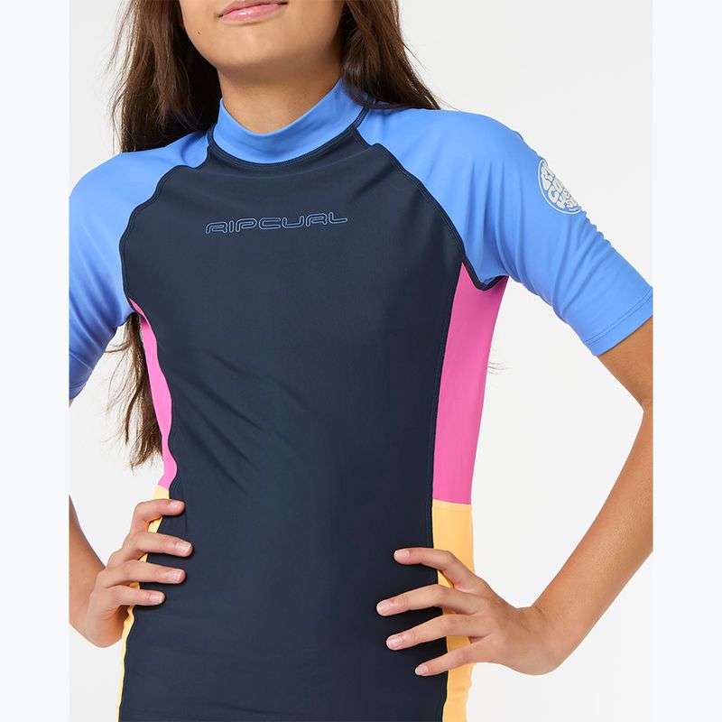 Kinder Rip Curl Block Party Rash Vest Schwimmen Shirt navy 5