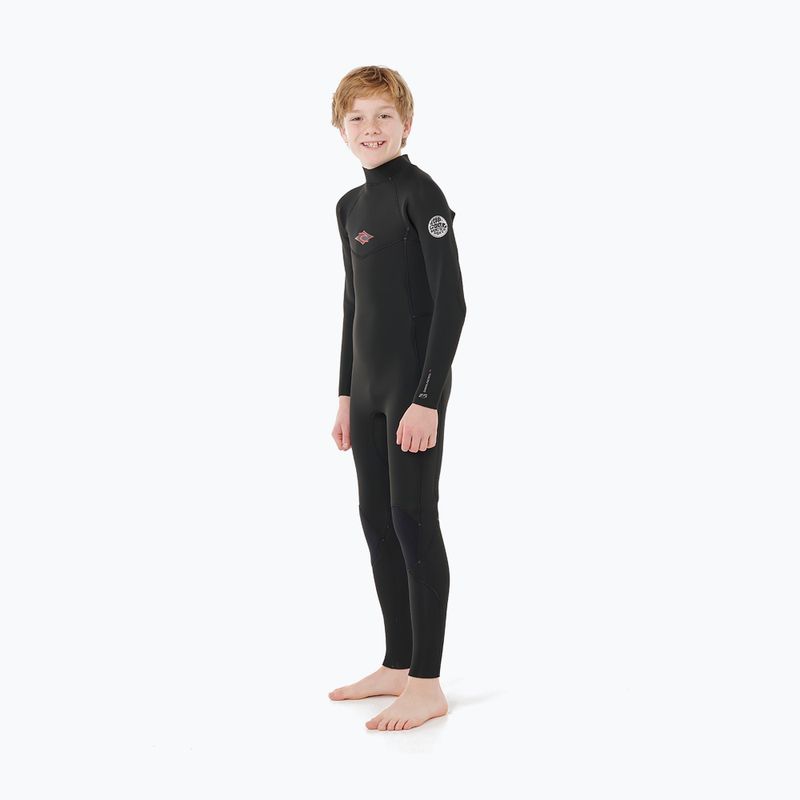Kinder Schwimm-Neoprenanzug Rip Curl Dawn Patrol 3/2 mm Back Zip black 3